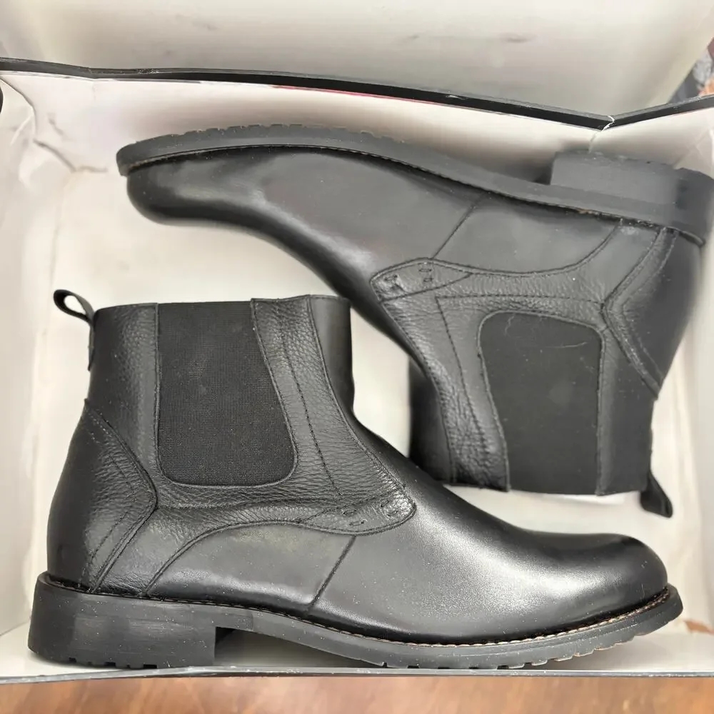 English Laundry Mens Oaks Chelsea Boots 10 Black Leather NWT Pull On